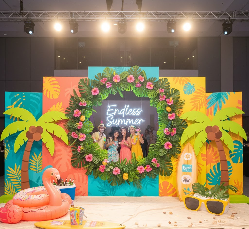 Summer party backdrop