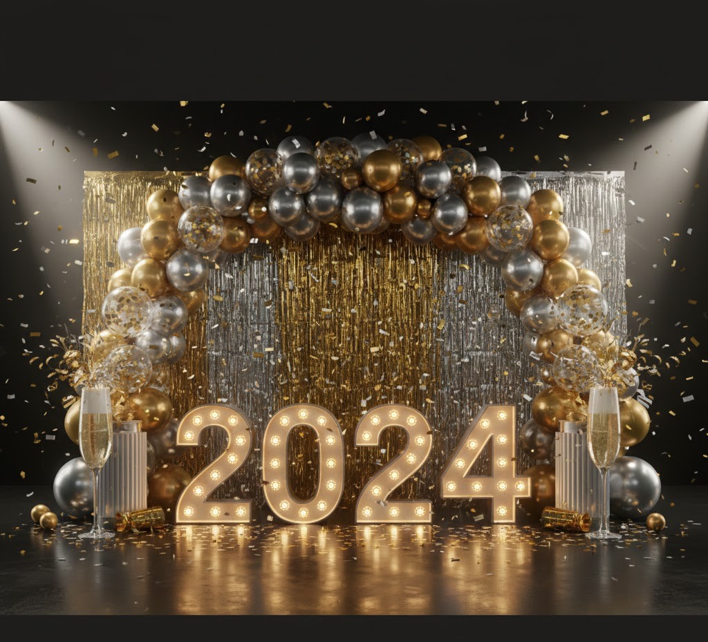 New Year themed photo zone